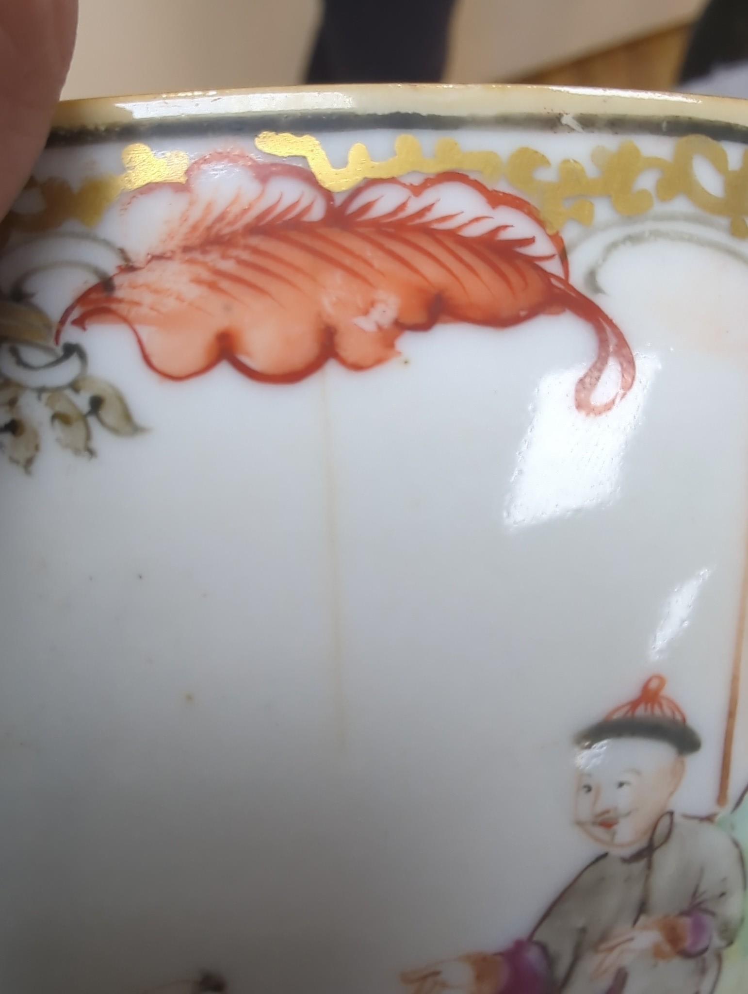 A Chinese famille rose ‘Mandarin’ bowl, Qianlong period, 26cm diameter